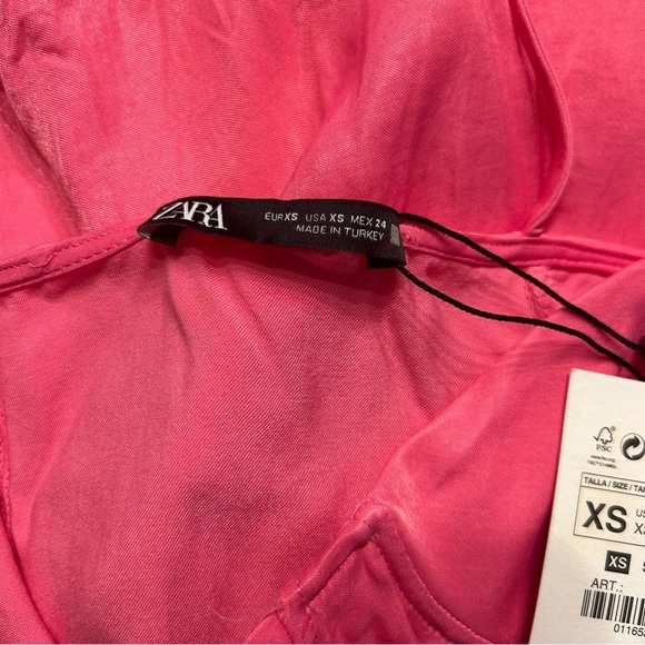 *NWT* Zara Satin Corsetry-Inspired Mini Dress in Pink, Size XS, Sleeveless - Picture 7 of 10